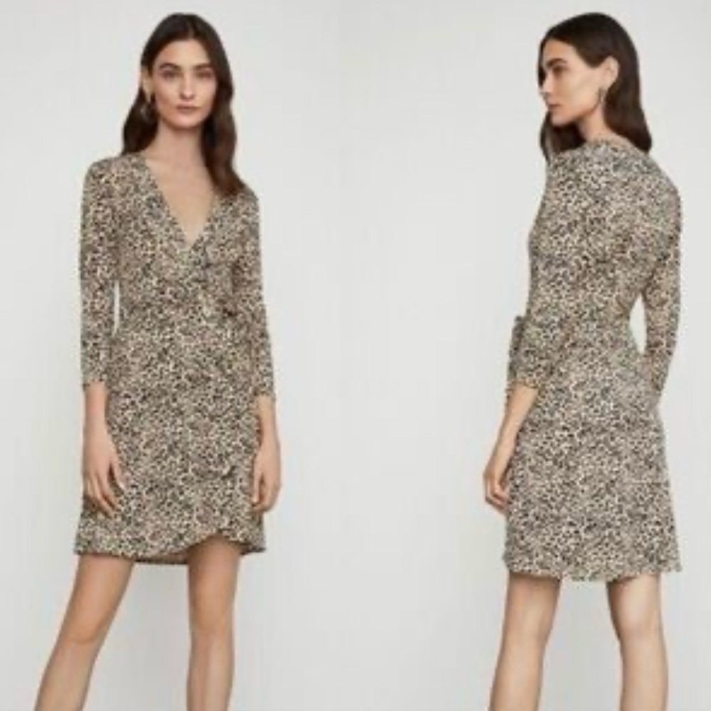 Calvin Klein Animal Print Long Sleeve Dress